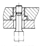雙層牙螺絲的凸模、定位鑲件、毛坯、彈壓板裝配簡圖